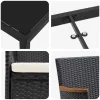 Kert étkező szett párnával 5 pcs Fekete polirattan