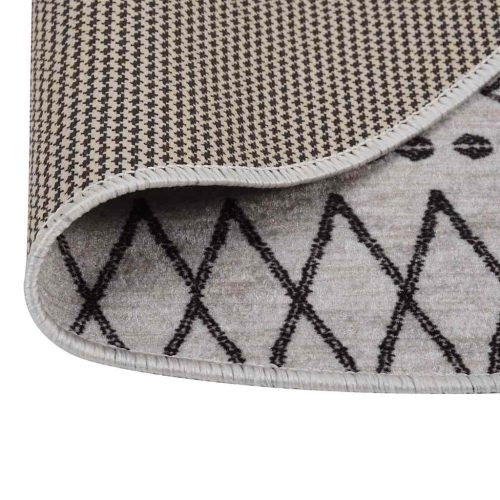  fekete-fehér csúszásmentes mosható szőnyeg φ120 cm