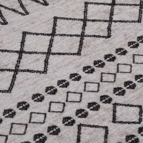  fekete-fehér csúszásmentes mosható szőnyeg φ120 cm