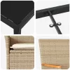  Kert étkező szett párnával 5 pcs Bézs polirattan