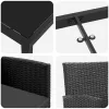  Kert étkező szett párnával 5 pcs Fekete polirattan