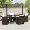  Kert étkező szett párnával 5 pcs Barna polirattan