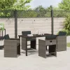  Kert étkező szett párnával 5 pcs Szürke polirattan