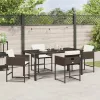  Kert étkező szett párnával 5 pcs Barna polirattan