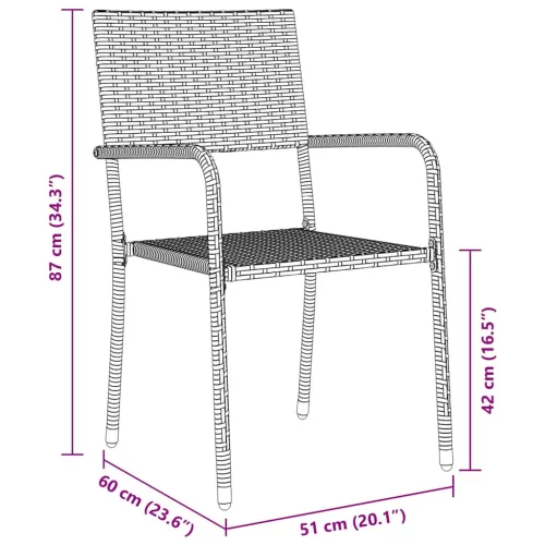  Kert étkező szett párnával 7 pcs Szürke polirattan