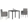  3 részes kertibútor szett párnákkal, szürke, polirattan