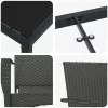  Kert étkező szett párnával 5 pcs Fekete polirattan
