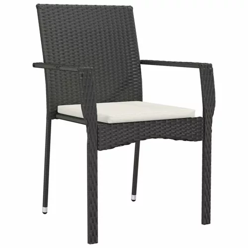  Kert étkező szett párnával 7 pcs Fekete polirattan