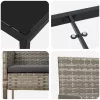  Kert étkező szett párnával 5 pcs Szürke polirattan