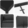  Kert étkező szett párnával 7 pcs Fekete polirattan