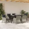  Kert étkező szett párnával 7 pcs Világosszürke polirattan