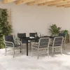  Kert étkező szett párnával 7 pcs Világosszürke polirattan