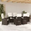  Kert étkező szett párnával 7 pcs Barna polirattan