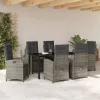  Kert étkező szett párnával 7 pcs Szürke polirattan