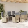  Kert étkező szett párnával 7 pcs Bézs polirattan