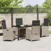  Kert étkező szett párnával 5 pcs Világosszürke polirattan