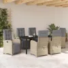  Kert étkező szett párnával 7 pcs Bézs polirattan