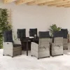  Kert étkező szett párnával 7 pcs Világosszürke polirattan