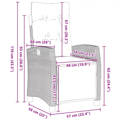 3 Részes Kerti Étkező Szett Fekete Poli Rattan
