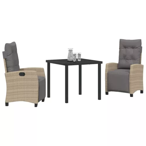  Kert étkező szett 3 pcs Bézs polirattan