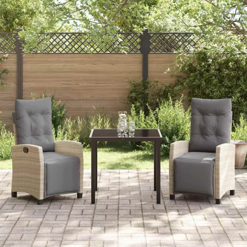  Kert étkező szett 3 pcs Bézs polirattan