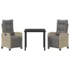  Kert étkező szett 3 pcs Bézs polirattan