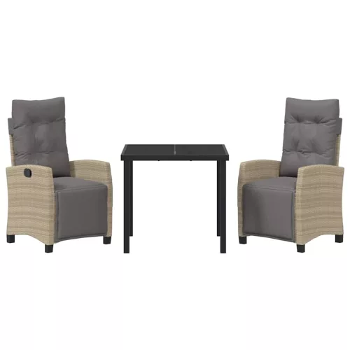  Kert étkező szett 3 pcs Bézs polirattan