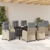  Kert étkező szett párnával 7 pcs Bézs polirattan