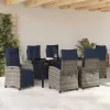  Kert étkező szett párnával 7 pcs Szürke polirattan