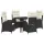  5 Részes Kerti Étkezősor Párnákkal Fekete Poli Rattan