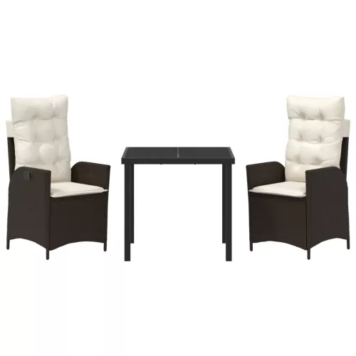  2 darabos szett Barna Barna polirattan, porszórt acél 2 személyes