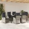  Kert étkező szett párnával 7 pcs Világosszürke polirattan
