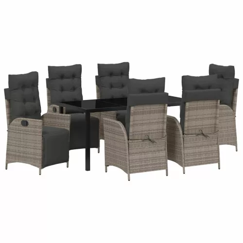  Kert étkező szett párnával 7 pcs Szürke polirattan