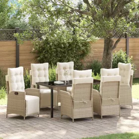  Kert étkező szett párnával 7 pcs Bézs polirattan