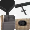  Kert étkező szett párnával 7 pcs Bézs polirattan