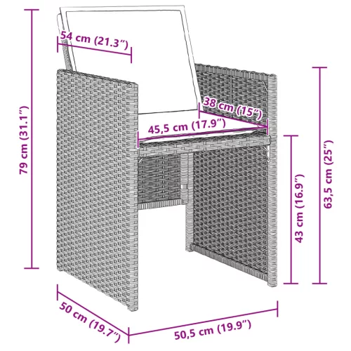  5 Részes Kerti Étkező Szett Párnákkal Világosszürke Poli Rattan