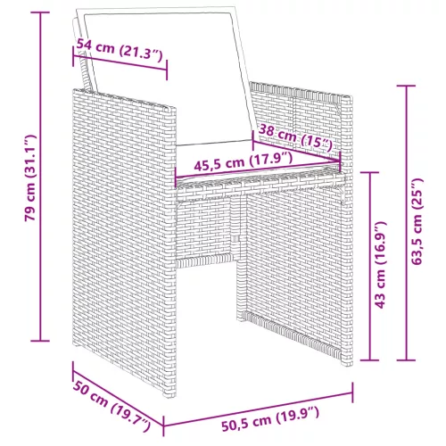  5 Részes Kert Étkezőgarnitúra Párnákkal Bézs Poli Rattan