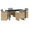  Kert étkező szett 5 pcs Bézs polirattan