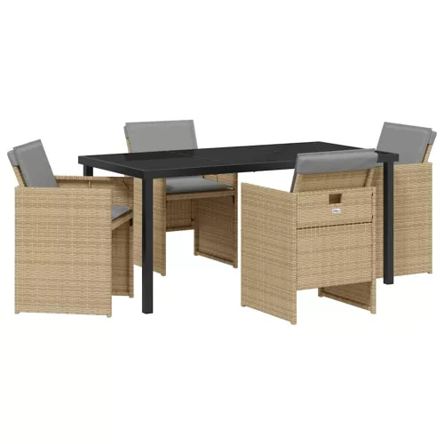  Kert étkező szett 5 pcs Bézs polirattan