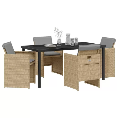  Kert étkező szett 5 pcs Bézs polirattan