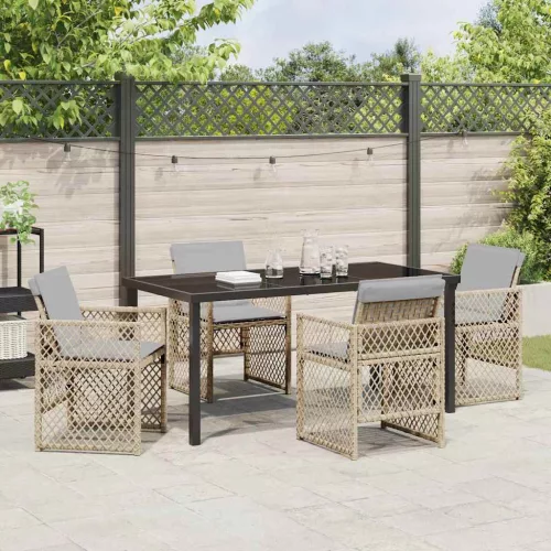  Kert étkező szett 5 pcs Bézs polirattan