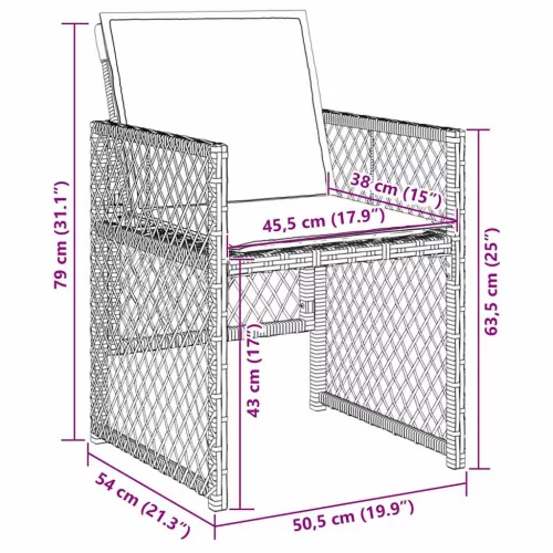 Kert étkező szett 5 pcs Bézs polirattan