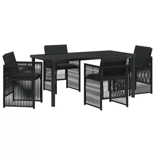 Kert étkező szett 5 pcs Fekete Porszórt acél
