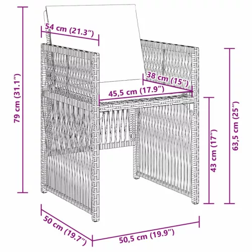  Kert étkező szett 5 pcs Világosszürke Porszórt acél