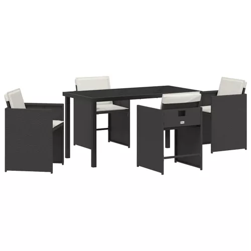  Kert étkező szett 5 pcs Fekete polirattan