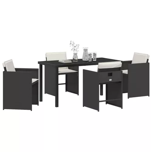  Kert étkező szett 5 pcs Fekete polirattan