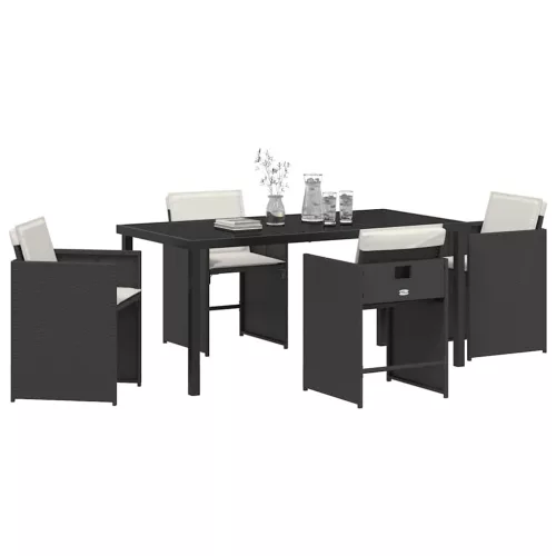  Kert étkező szett 5 pcs Fekete polirattan
