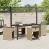  Kert étkező szett 5 pcs Bézs polirattan