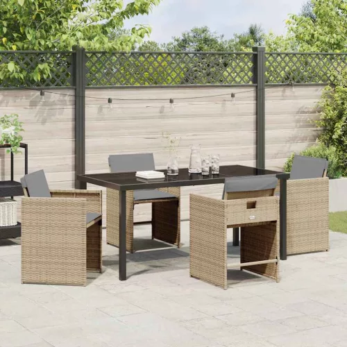  Kert étkező szett 5 pcs Bézs polirattan