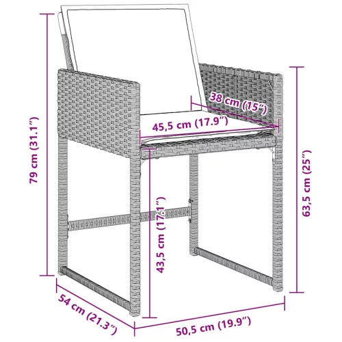  Kert étkező szett 5 pcs Világosszürke polirattan